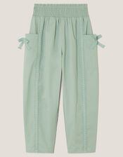 Lace Trim Barrel Trousers, Green (GREEN), large