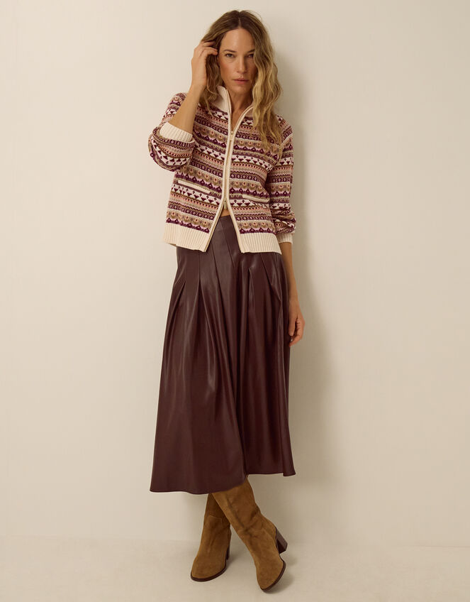 Fie Fair Isle Cardigan, Ivory (IVORY), large