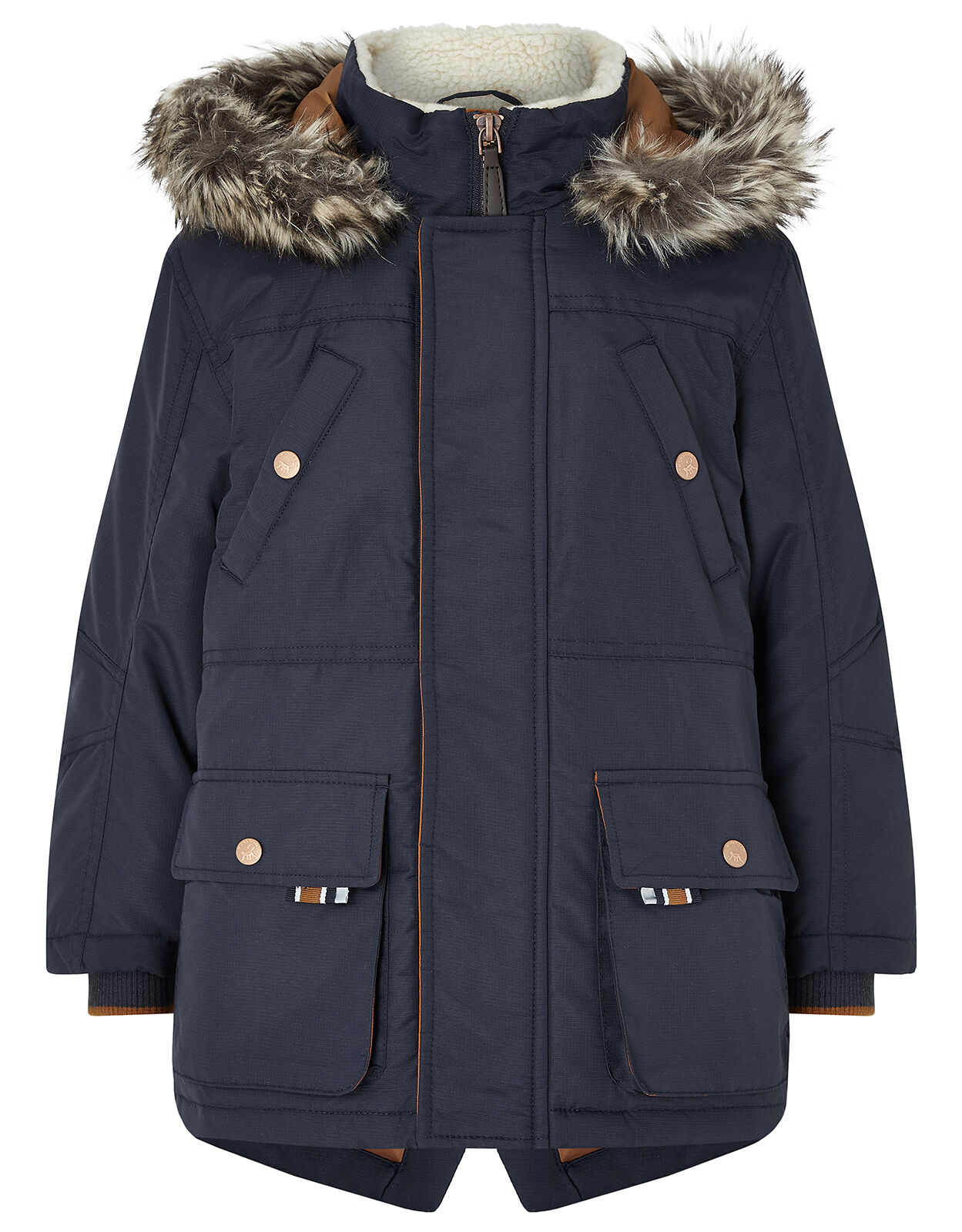 Boys Navy Parka Coat Blue Boys Coats Jackets Monsoon UK