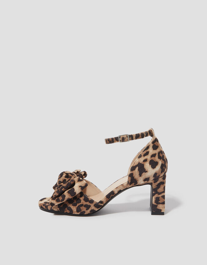 Abril Leopard Print Bow Heels, Brown (BROWN), large