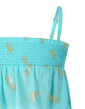 Penny Pineapple and Watermelon Jumpsuit in Pure Cotton, Blue (TURQUOISE), large