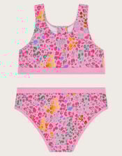 Leopard Print Sporty Bikini Set, Pink (PINK), large