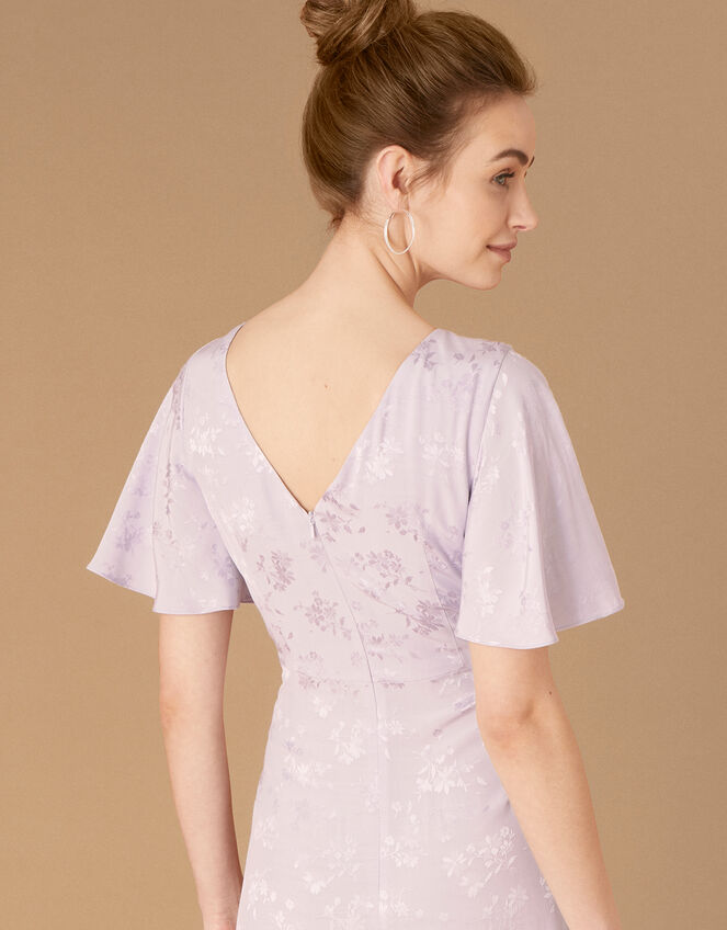 Ellinor Satin Jacquard Maxi Dress, Purple (LILAC), large