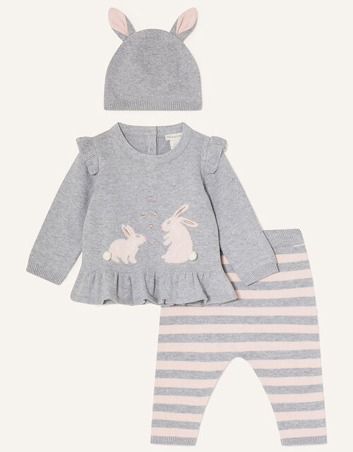 Newborn Bunny Knit Set, Pink (PINK), large