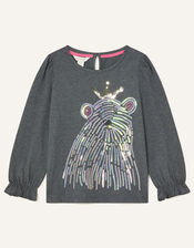 Polar Bear Long Sleeve Top, Grey (CHARCOAL), large