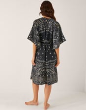 Bodhi Print Mini Kaftan, Black (BLACK), large