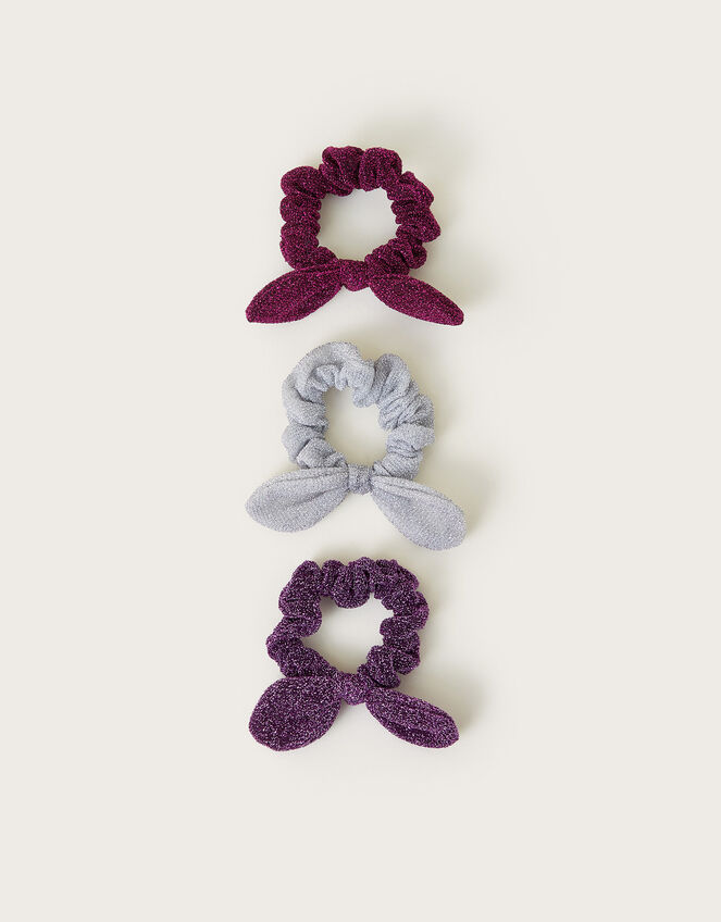 3-Pack Glitter Tie Hair Scrunchies, , large