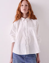 East Layla Floral Print Cotton Shirt, White (WHITE), large