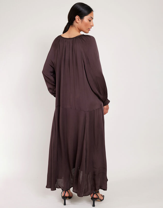 East Esti Satin Dress, Brown (BROWN), large