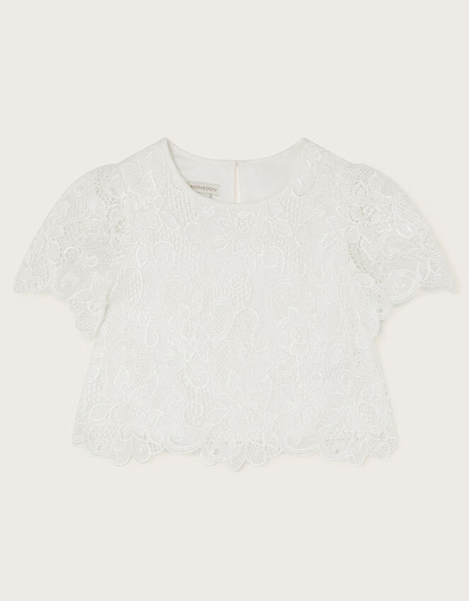 Anna Lace Bridesmaid Top, Ivory (IVORY), large