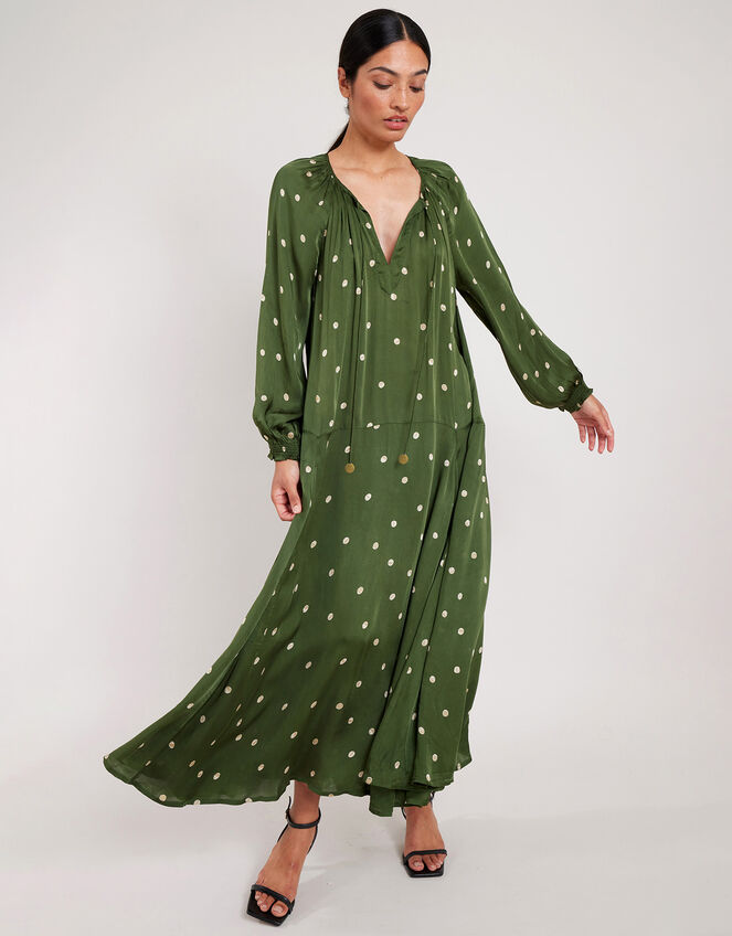 East Kamara Spot Dress, Green (GREEN), large