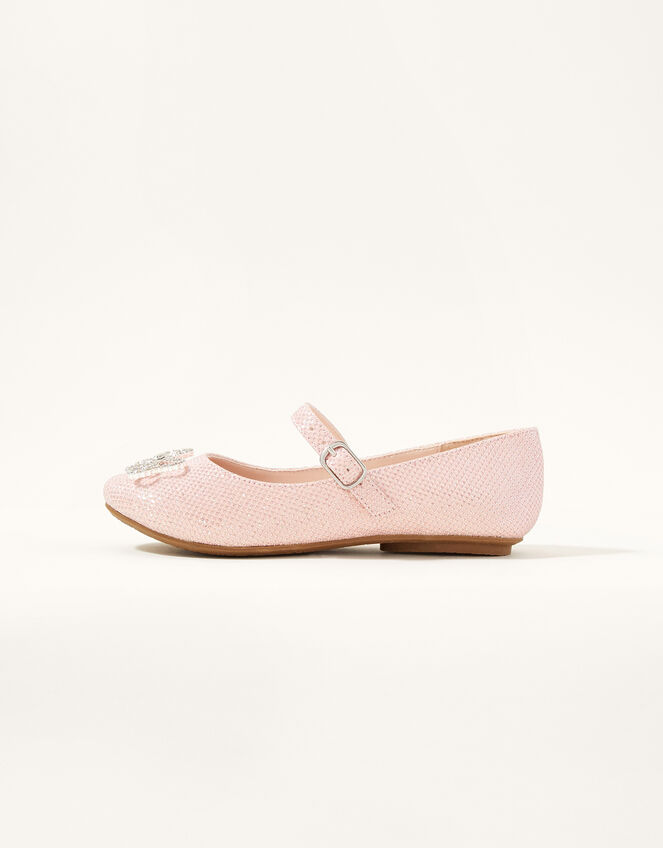 Diamante Ballerina Flats, Pink (PINK), large