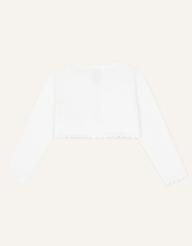 Baby Flower and Butterfly Cardigan, Ivory (IVORY), large