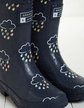 Grass and Air Junior Colour-Revealing Wellies, Blue (NAVY), large