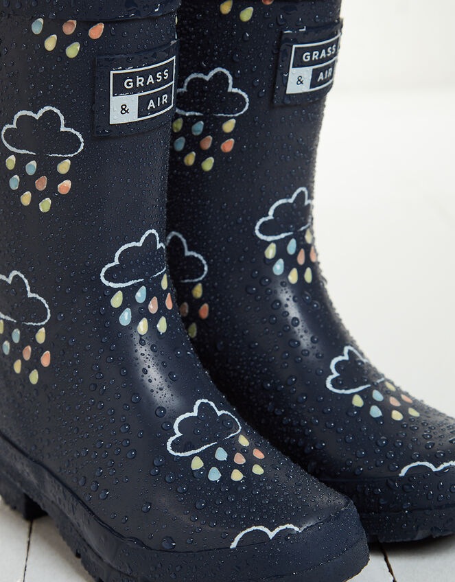 Grass and Air Junior Colour-Revealing Wellies, Blue (NAVY), large