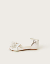 Flower Ballerina Flats, Ivory (IVORY), large