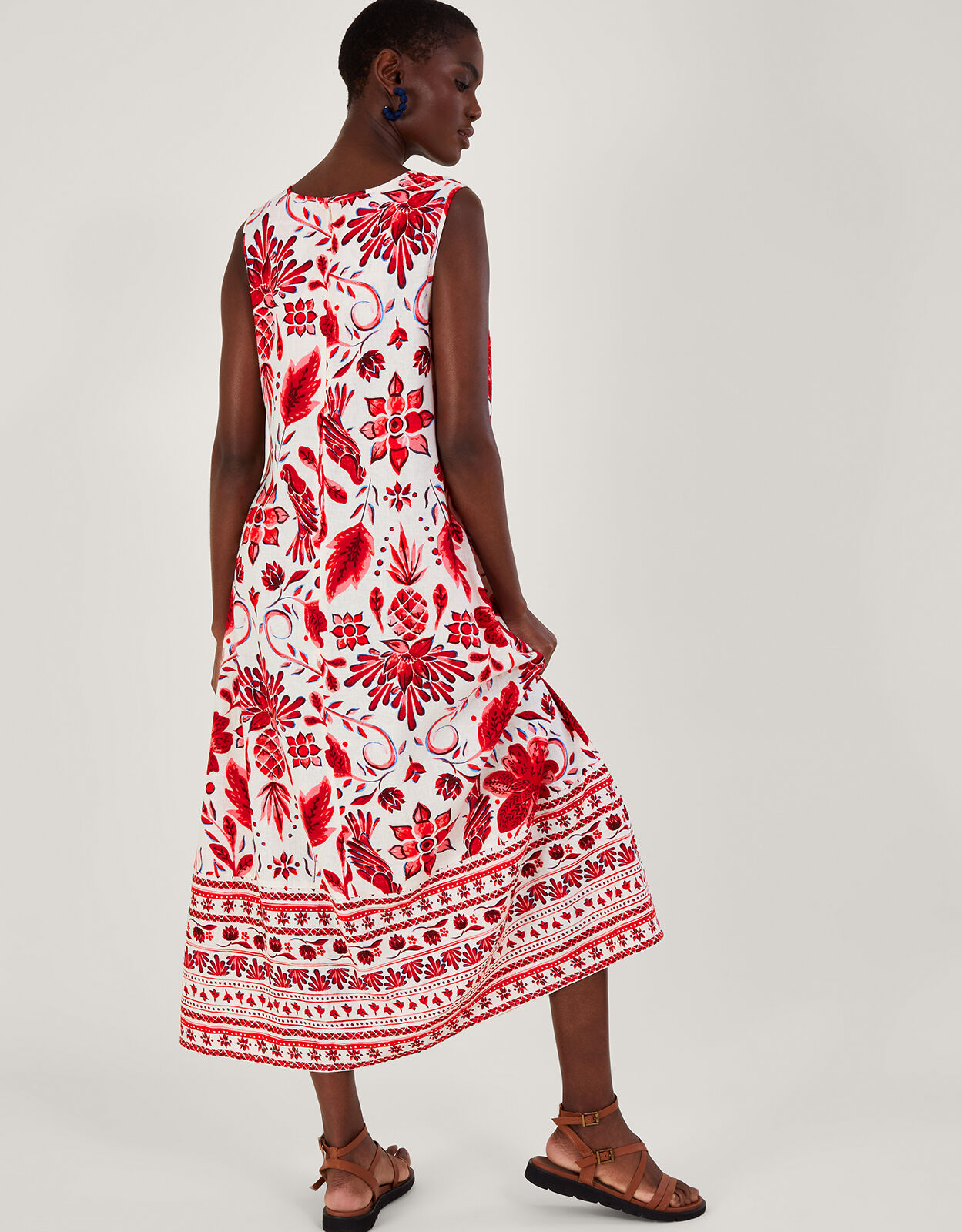 Linen deals dress red
