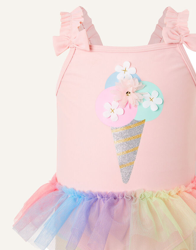 Baby Ice Cream Skirted Swimsuit , Pink (PALE PINK), large