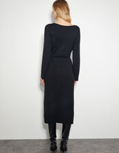 Ciara Button Midi Jumper Dress, Black (BLACK), large