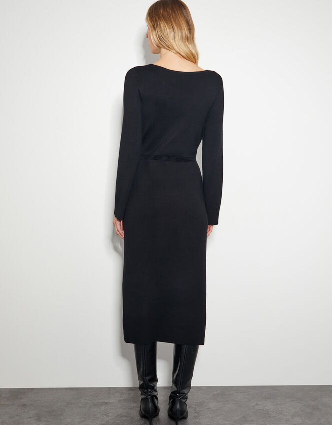 Ciara Button Midi Jumper Dress, Black (BLACK), large