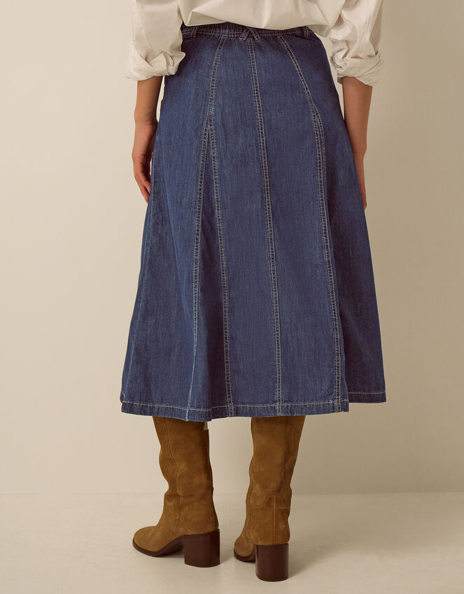 Harper Godet Midi Skirt , Blue (INDIGO), large