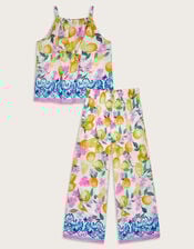 Lemon Print Cami Top & Trousers Set, Yellow (YELLOW), large