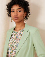 Jana Blazer in Linen Blend, Green (GREEN), large