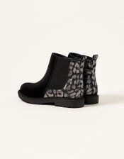 Metallic Animal Chelsea Boots, Black (BLACK), large