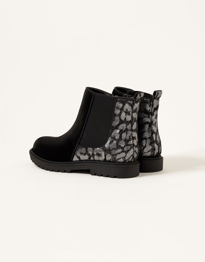 Metallic Animal Chelsea Boots, Black (BLACK), large