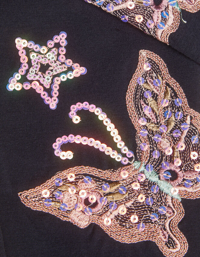 Butterfly Sequin Leggings, Blue (NAVY), large