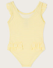 Baby Seersucker Ruffle Swimsuit, Yellow (YELLOW), large