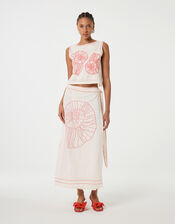 Fabienne Chapot Sansa Shell Embroidered Tie Top, Ivory (IVORY), large