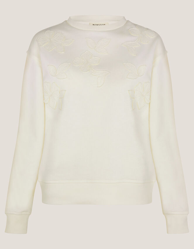 Abi Floral Applique Sweatshirt, Natural (NEUTRAL), large