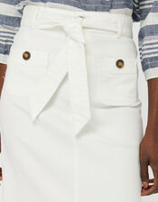 Clare Denim Midi Skirt, Natural (ECRU), large