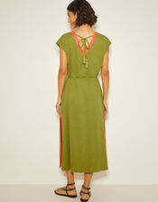 Estela Jersey Embroidered Kaftan, Green (GREEN), large