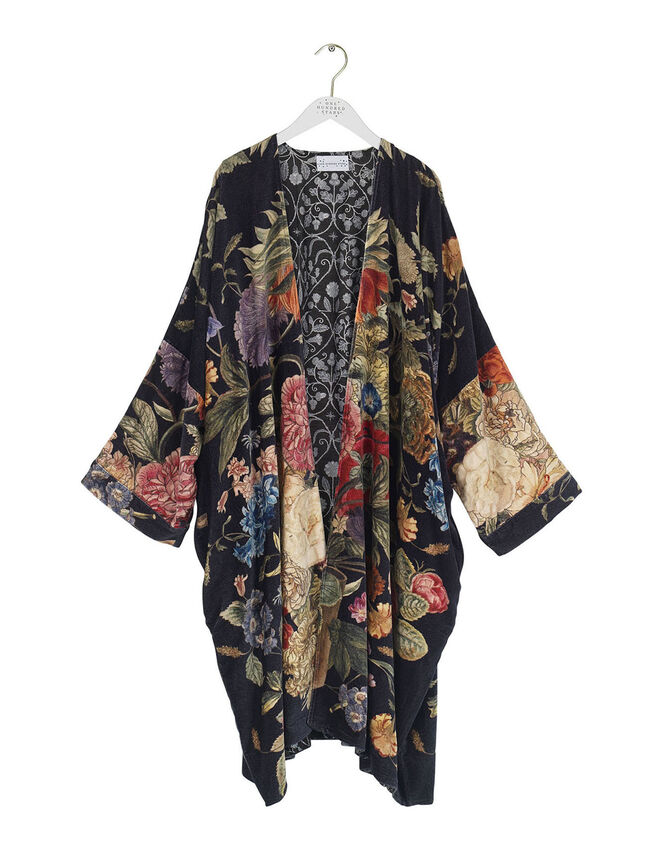 One Hundred Stars Primula Long Velvet Jacket, , large