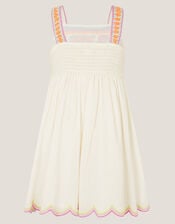 Crochet Sleeveless Dress, White (WHITE), large