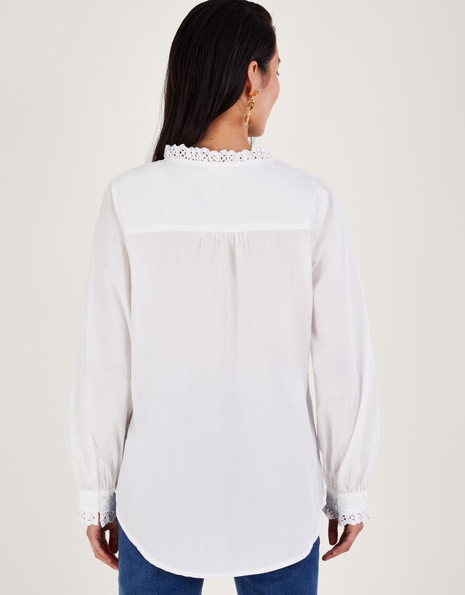 Broderie Shirt, White (WHITE), large