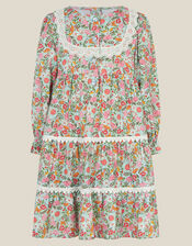 Solstice Print Tiered Dress, Green (GREEN), large