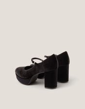 Polly Velvet Mary Jane Platform Heels, Black (BLACK), large