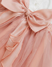 Baby Puff Sleeve Sateen Tulle Party Dress, Pink (PINK), large