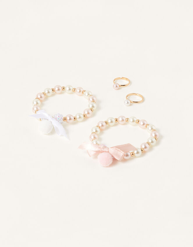 Pom-Pom Sparkle Bracelet and Ring Set, , large