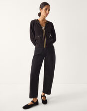 Nolan Knit Bomber Jacket, Black (BLACK), large