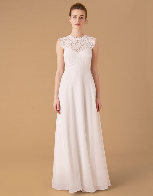 Lilian Lace Bodice Bridal Dress, Ivory (IVORY), large