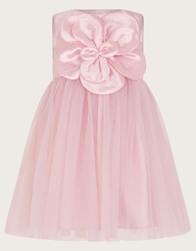 Baby Annabelle Flower Bodice Tulle Dress, Pink (PINK), large