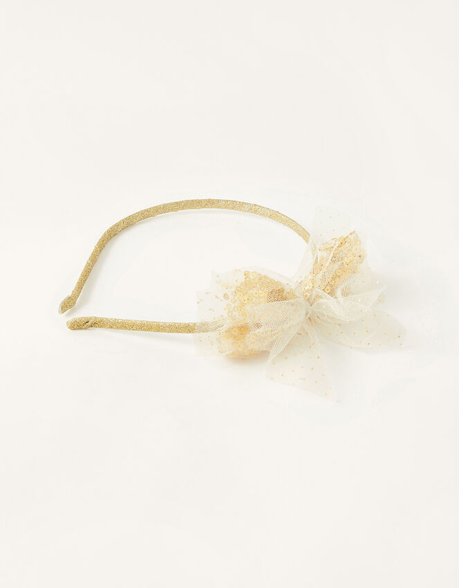 Sequin Spray Bow Headband, , large