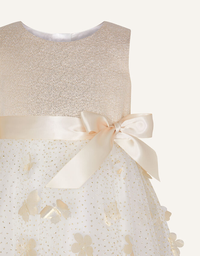 Baby Thalia Jacquard 3D Petal Dress, Ivory (IVORY), large