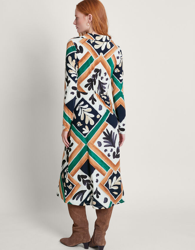 Cadenza Print Jersey Dress, Black (BLACK), large