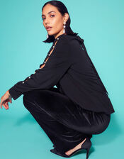 Pearl Detail Blouse, Black (BLACK), large