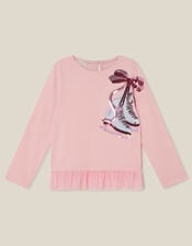Sequin Ice Skates Top, Pink (PINK), large